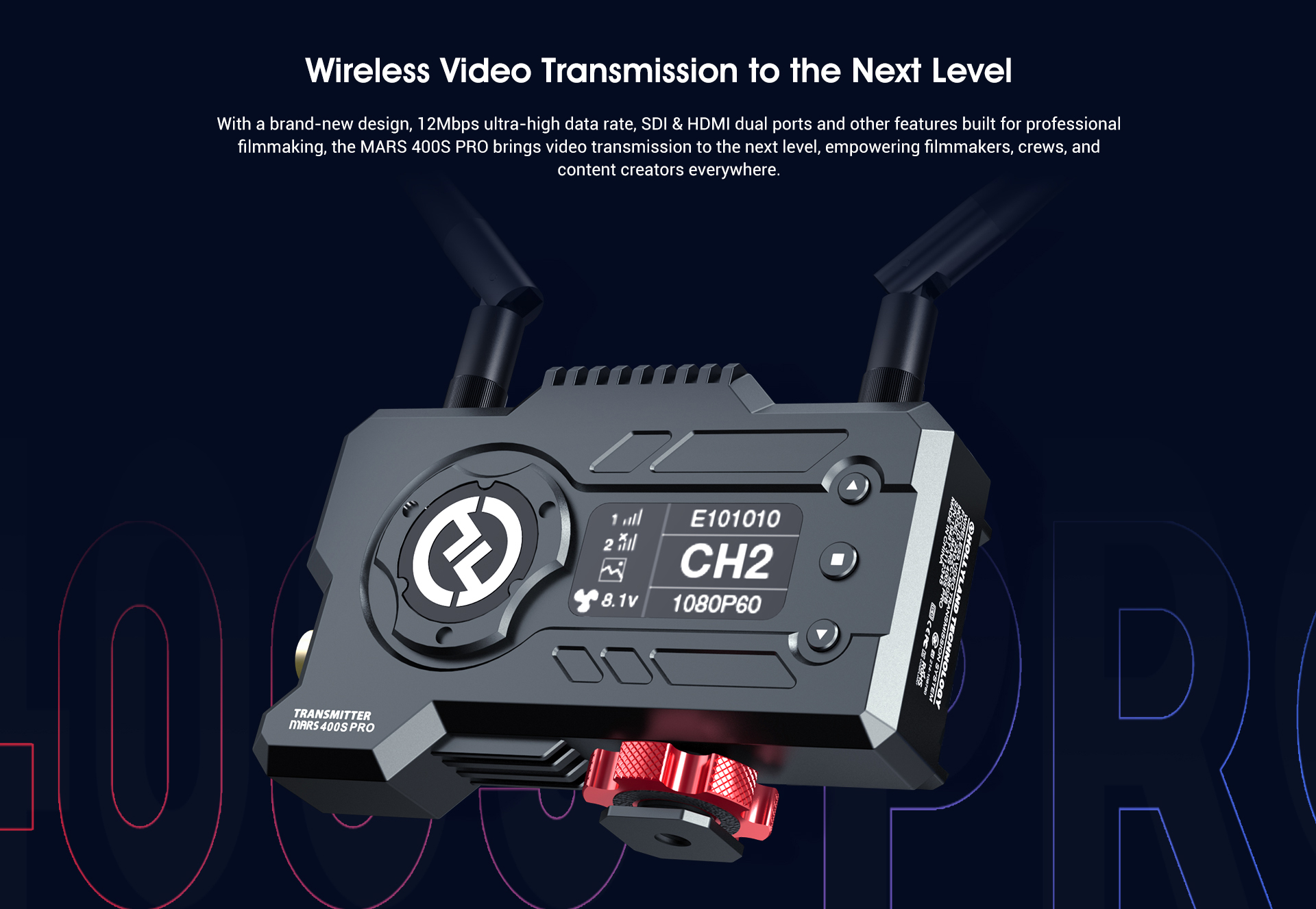 Live Streaming 400ft iOS & Android App Monitoring with 3 Scene Modes Hollyland Mars 400 1080P Wireless Dual HDMI Video Transmission System Multi-Camera Production OLED Display for Vlog 